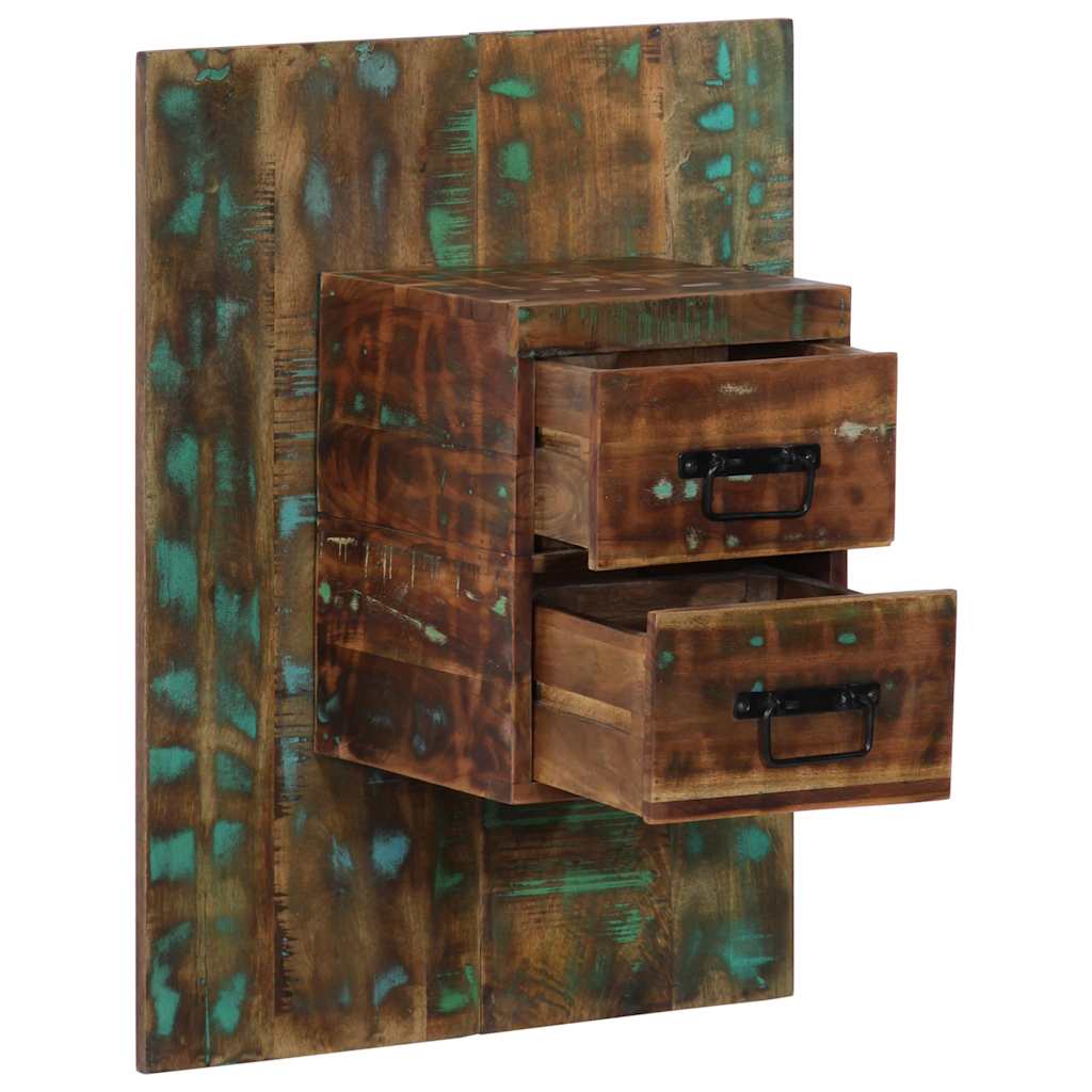 Mesa de cabeceira multicor 60x32x80cm madeira maciça recuperada