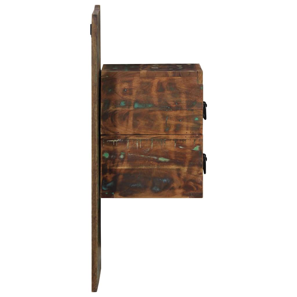 Mesa de cabeceira multicor 60x32x80cm madeira maciça recuperada