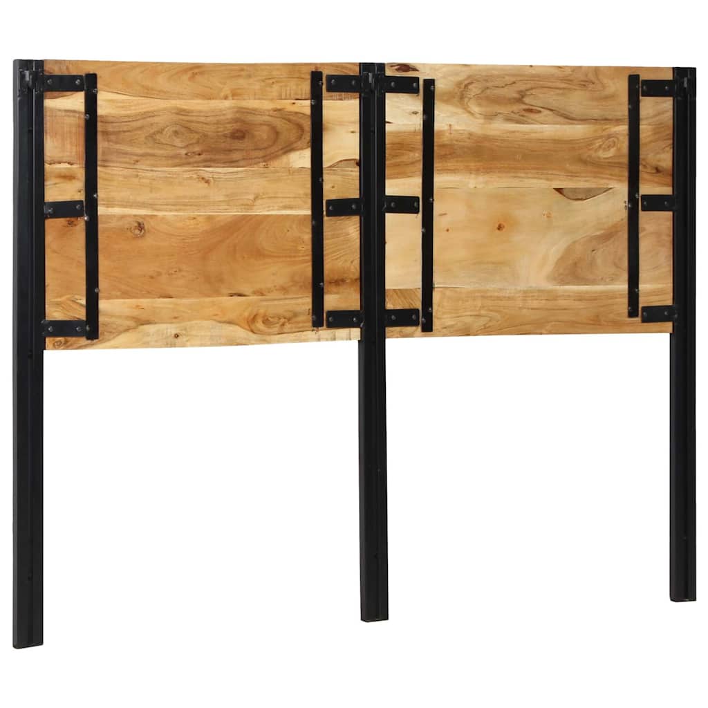 Cabeceira de cama 140 cm madeira de acácia maciça/ferro