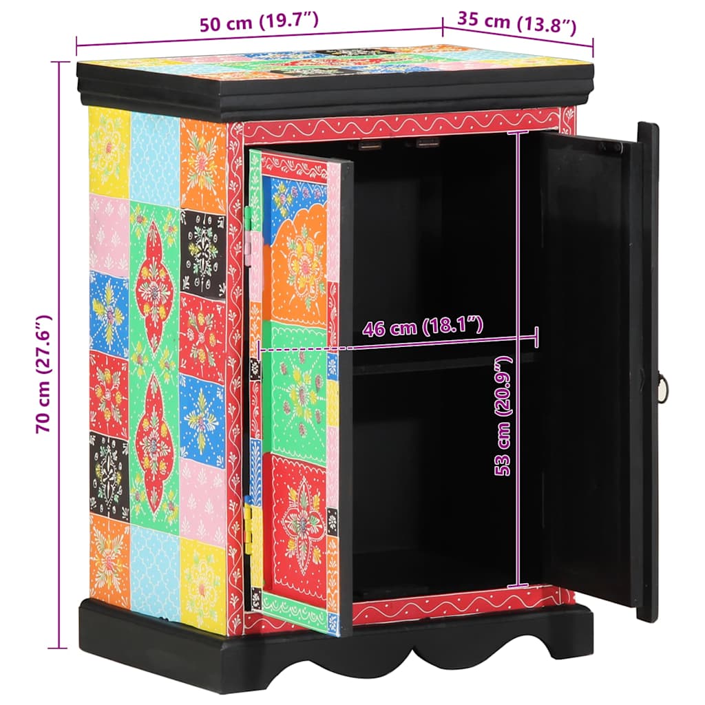 Aparador Multicolor 50 x 30 x 75 cm Madeira de mangueira maciça