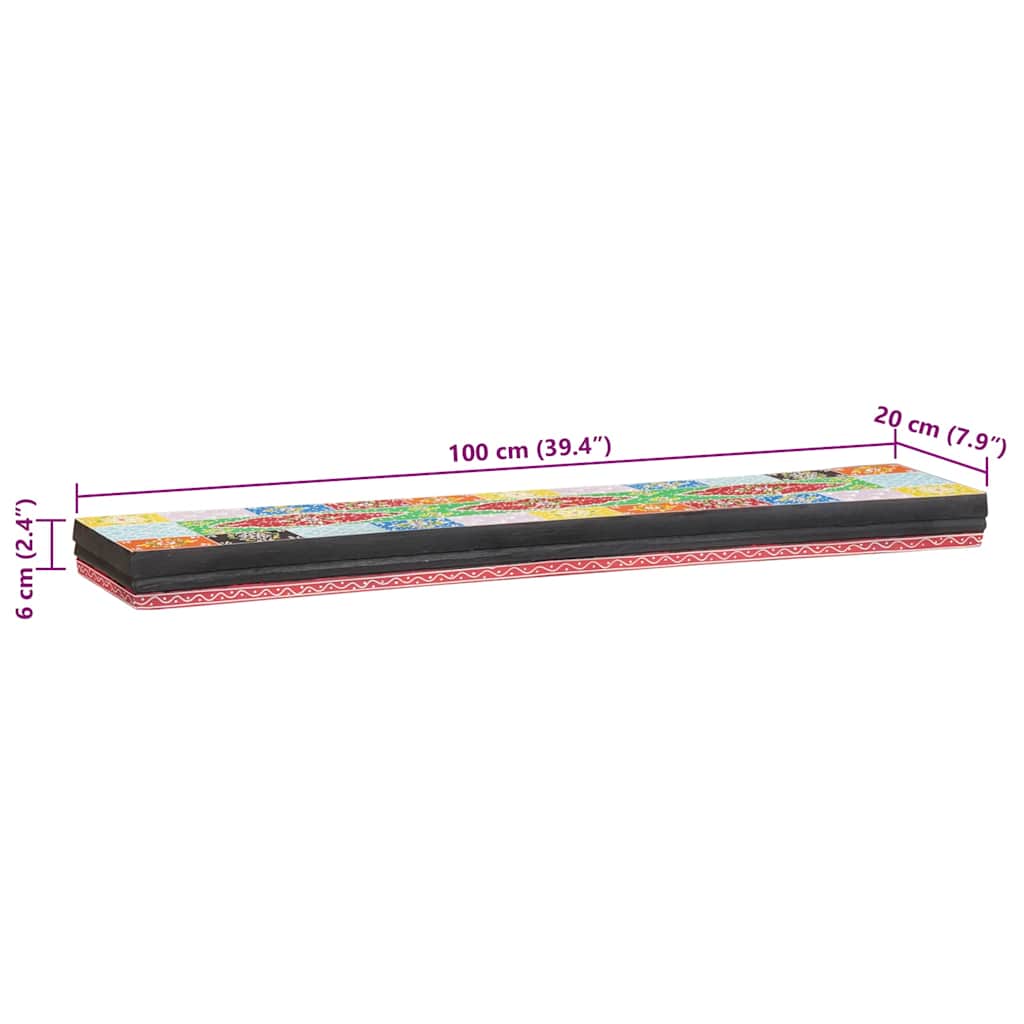 Prateleiras de Parede 2 pcs Multicolor 100 x 20 x 6 cm