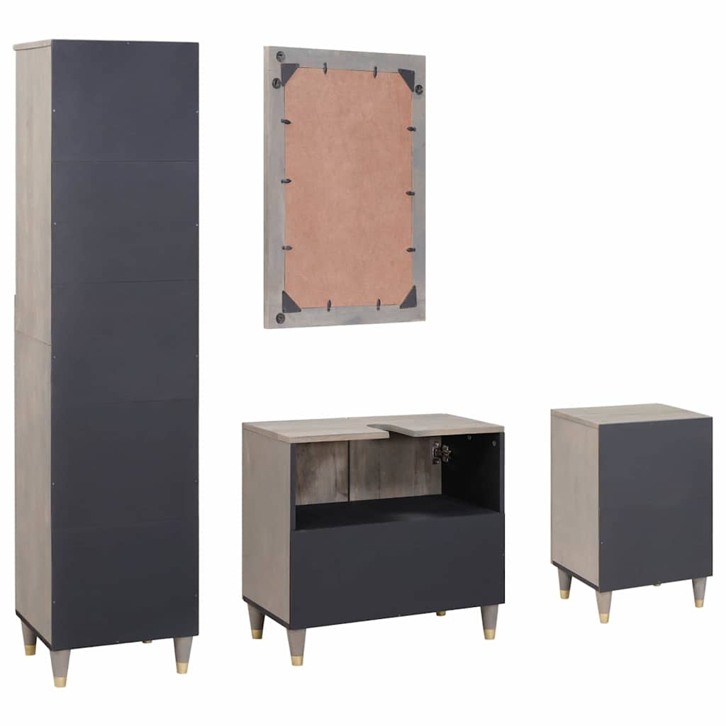 Conjunto de Móveis para Banheiro com gaveta 4 pcs Cinzeto