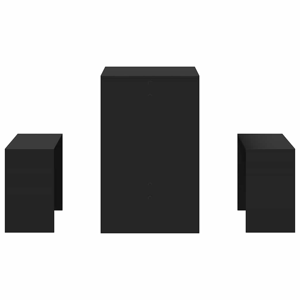 3 pcs conj. mesa jantar e banco deriv. madeira branco brilhante