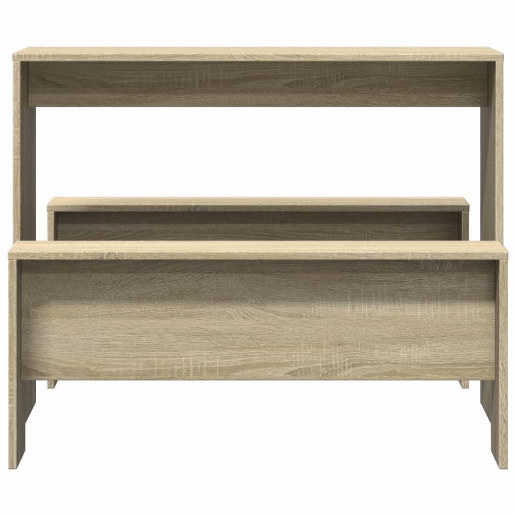 3 pcs conj. mesa jantar e banco deriv. madeira branco brilhante