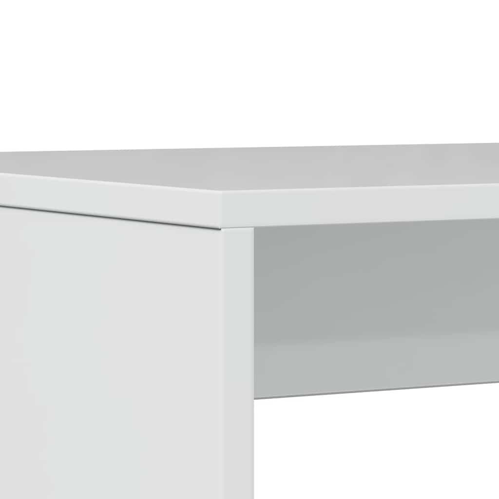 3 pcs conj. mesa jantar e banco deriv. madeira branco brilhante