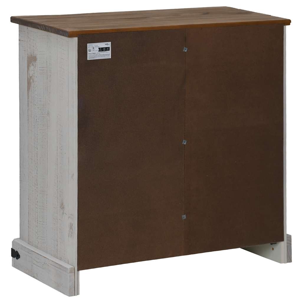 Aparador HALDEN com porta de correr 80x40x80 cm Madeira maciça