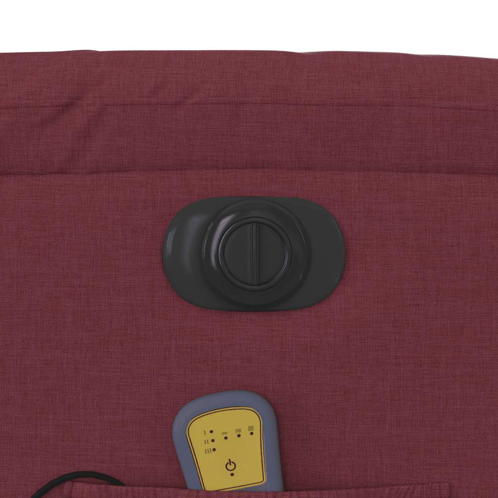 Poltrona reclinável de massagens elétrica tecido vermelho tinto