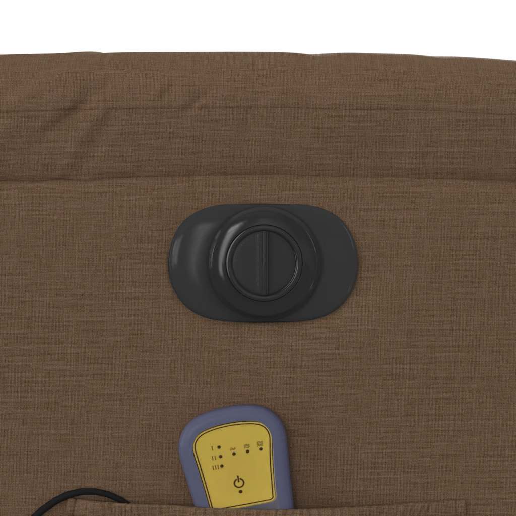 Poltrona de massagens reclinável elétrica tecido castanho