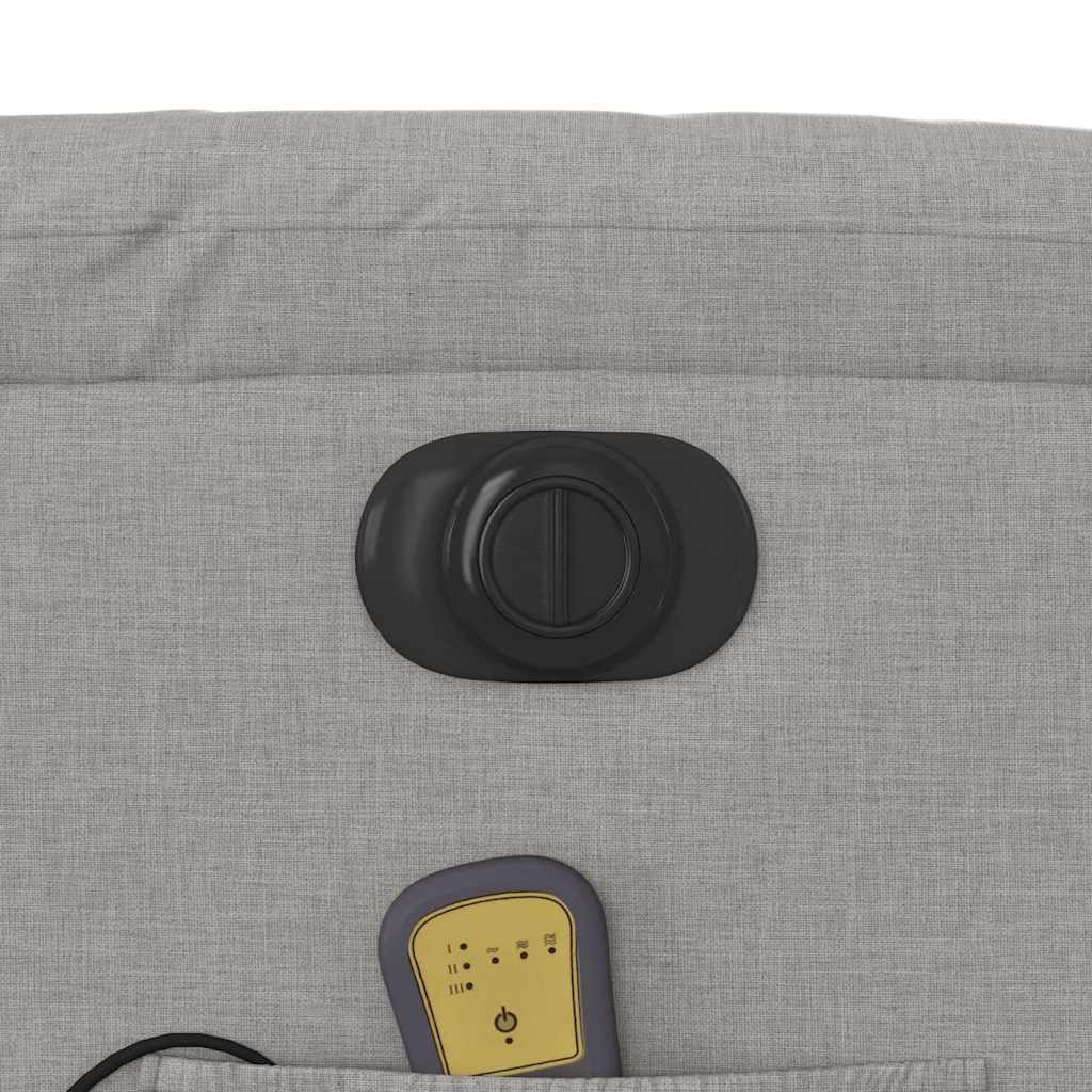 Poltrona massagens reclinável elétrica tecido cinzento-nublado