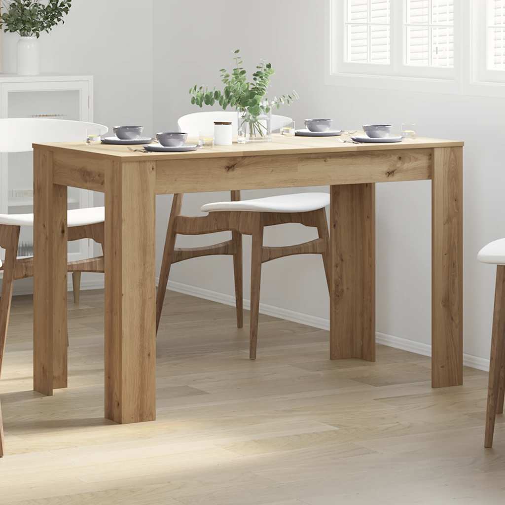Mesa de jantar 120x60x76cm derivados madeira carvalho artisiano