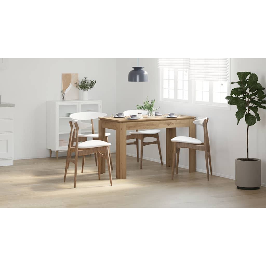 Mesa de jantar 120x60x76cm derivados madeira carvalho artisiano