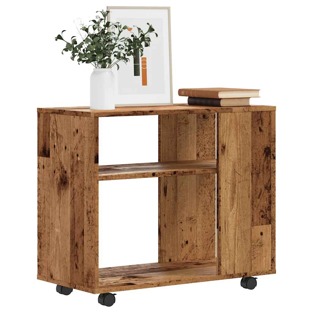 Mesa de apoio madeira velha 70x35x55 cm madeira trabalhada