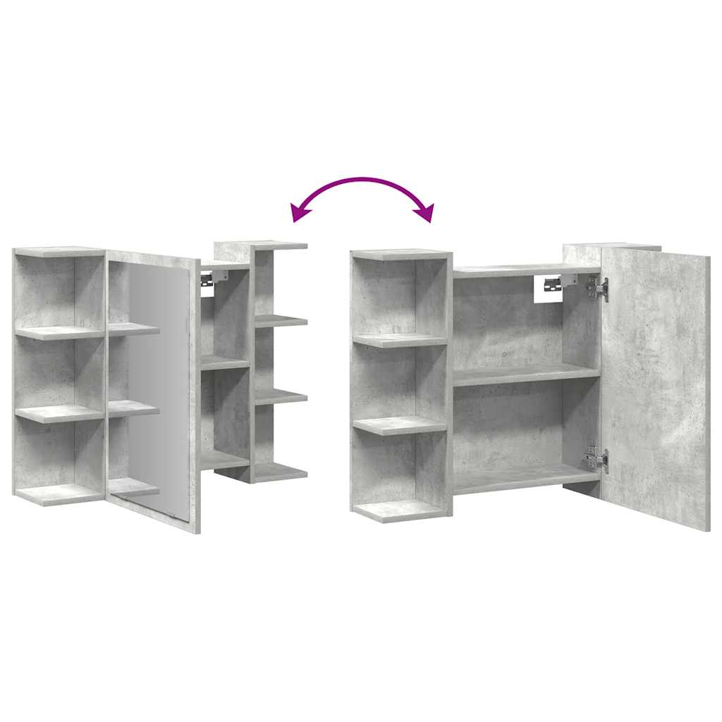 Armário casa banho c/ espelho 80x20,5x64cm contraplacado cinza