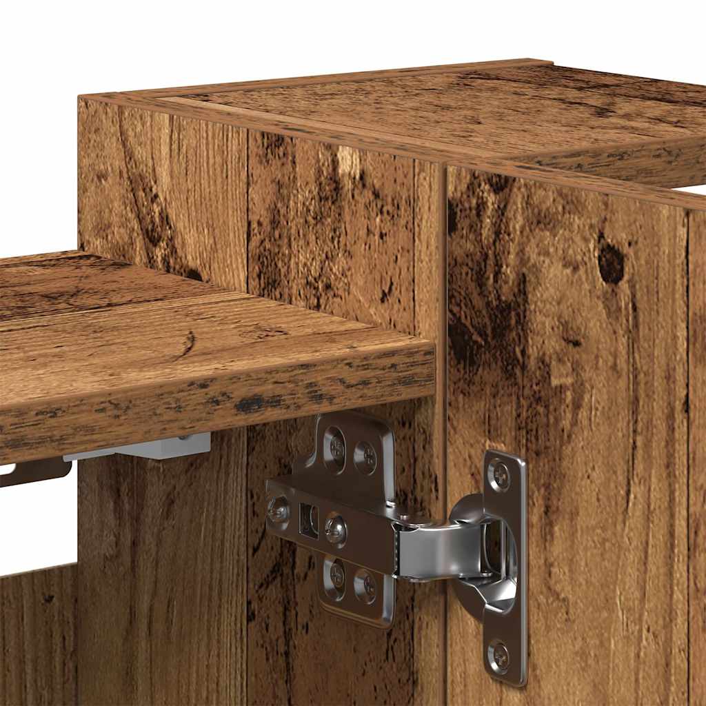 Armário com espelho para casa banho madeira antiga 80x20,5x64cm