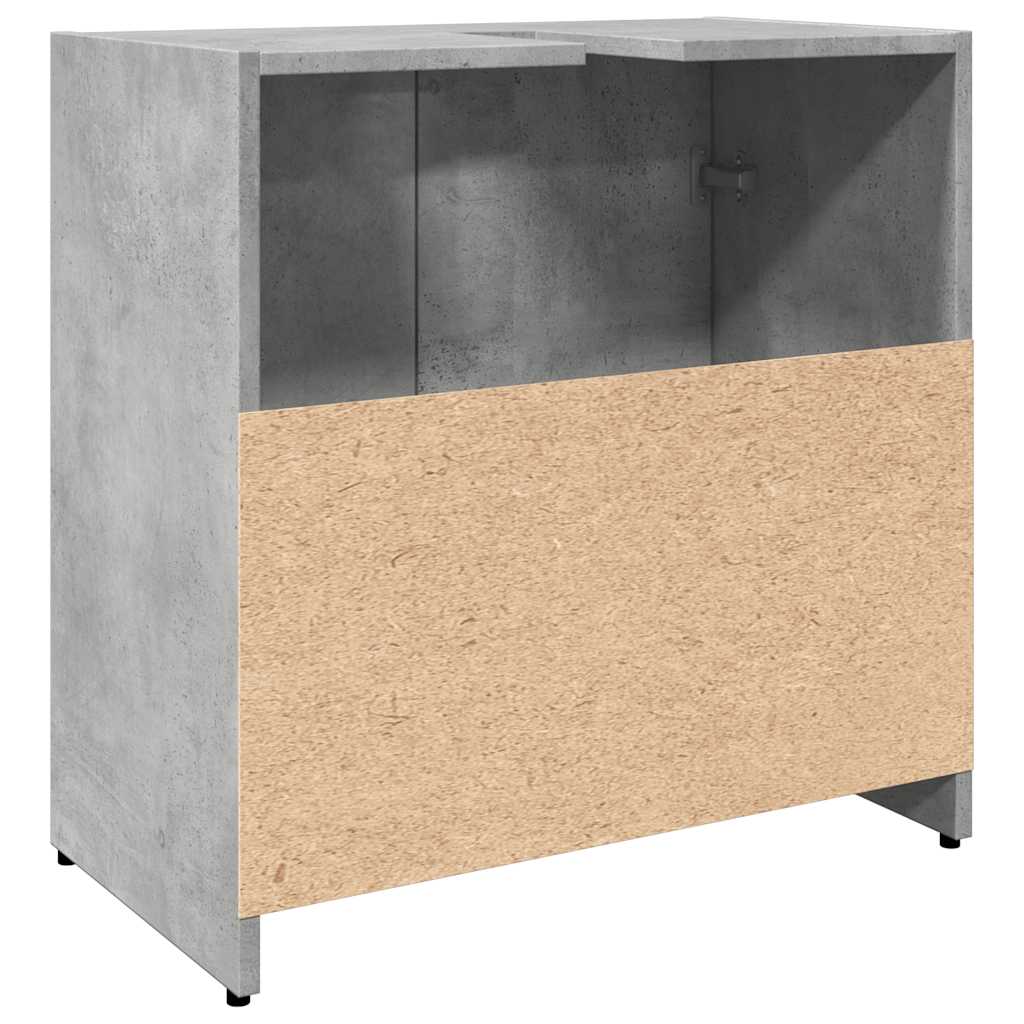 Móvel p/ lavatório 60x33x60cm derivados madeira concreto cinza