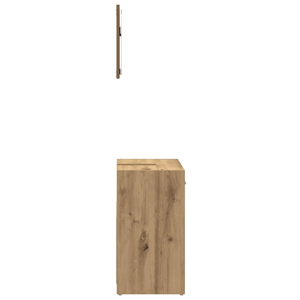 Móvel de casa banho com espelho madeira de carvalho artesanal