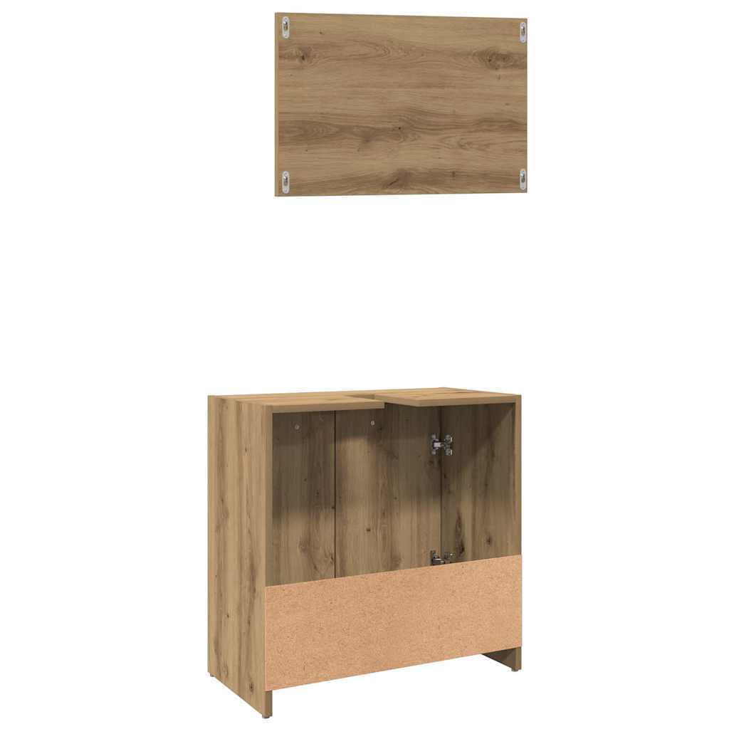 Móvel de casa banho com espelho madeira de carvalho artesanal