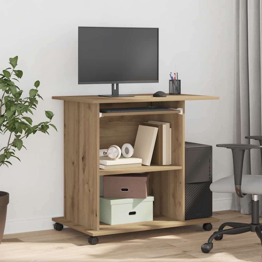 Mesa para computador carvalho artesanal 80x50x75 cm