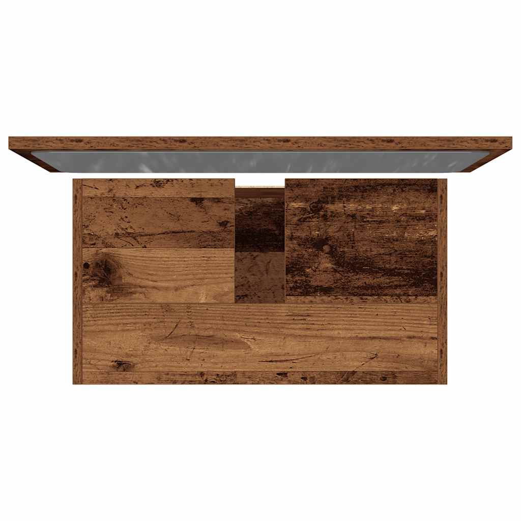 2 pcs conj. móveis casa banho derivados madeira madeira velha