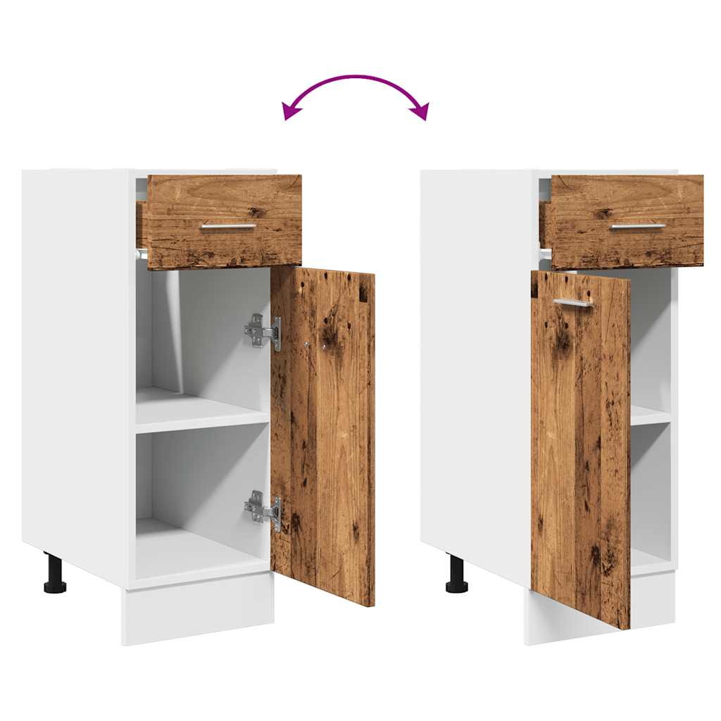 Armário inferior c/ gavetas “Lyon” madeira velha