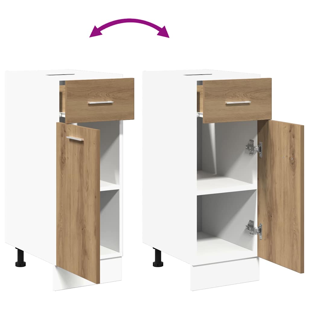 Armário inferior c/ gavetas “Lyon” carvalho artisiano