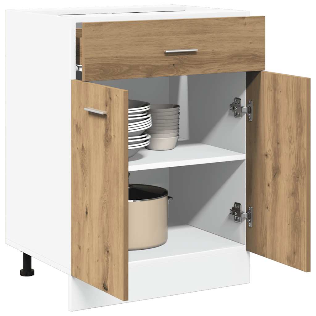 Armário inferior c/ gavetas “Lyon” carvalho artisiano