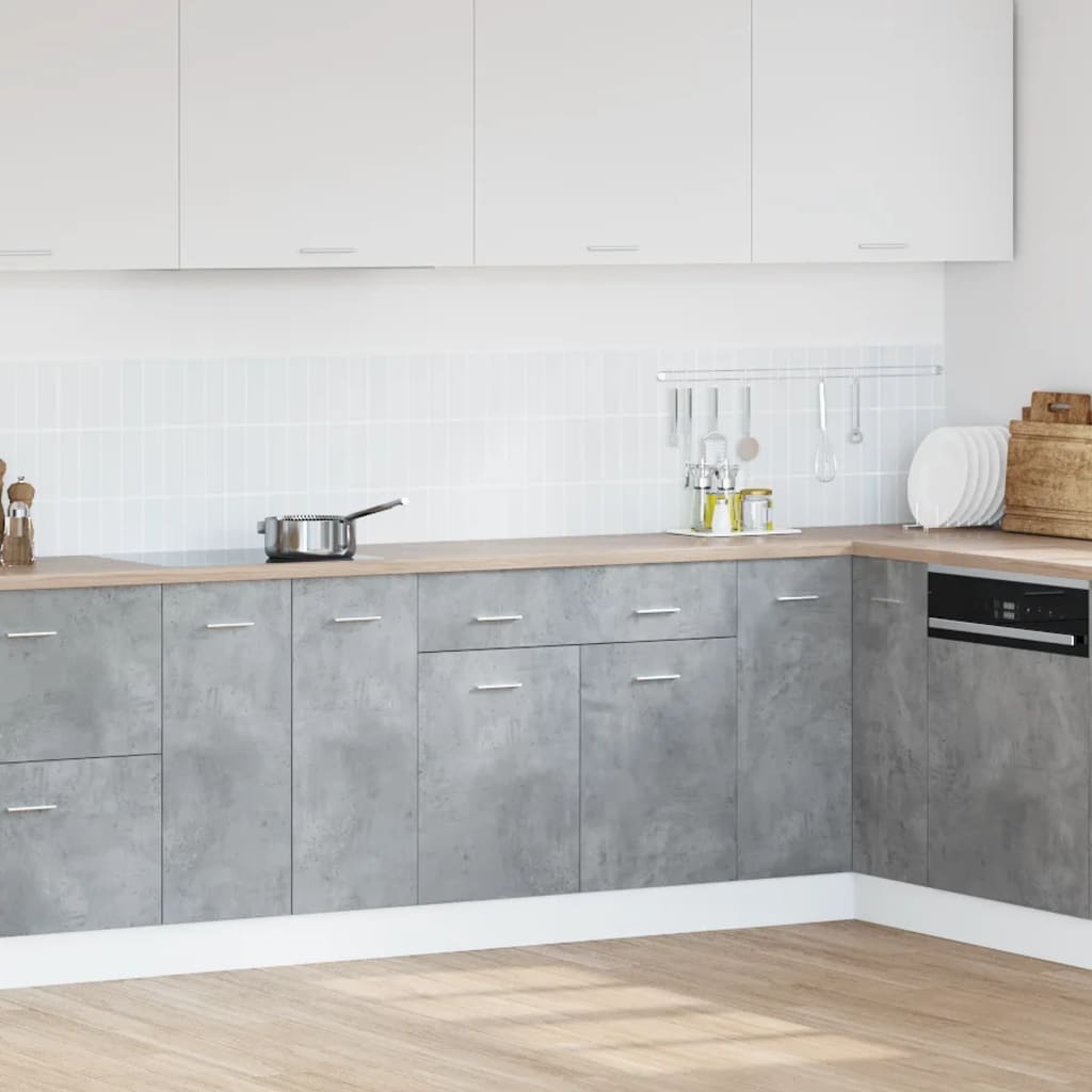 Armário inferior c/ gavetas “Lyon” contraplacado cinzento