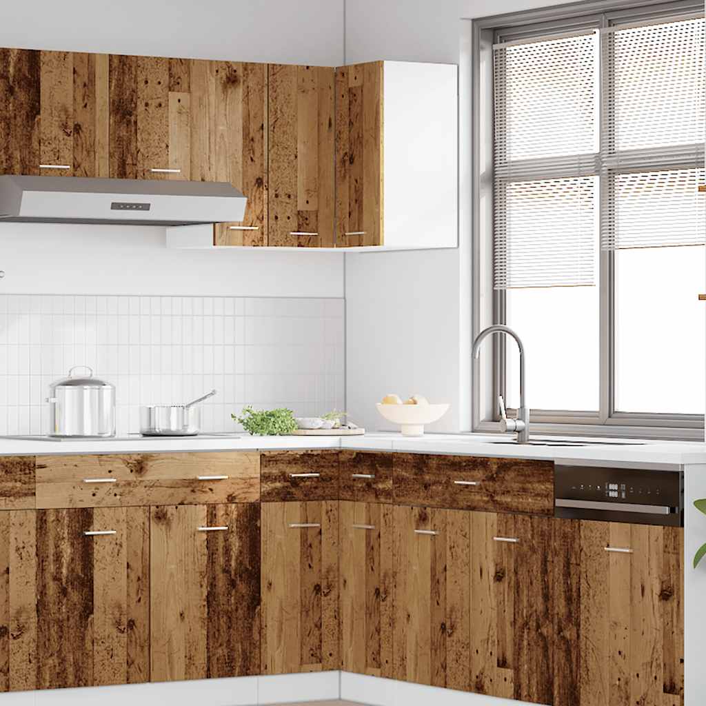 Armário de canto parede “Lyon” 57x57x60cm madeira velha