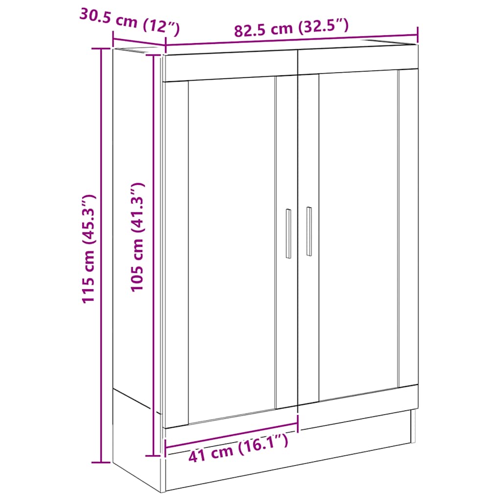 Estante 82,5x30,5x115cm derivados de madeira carvalho artisiano