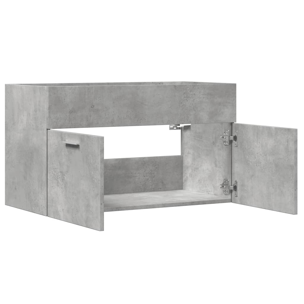 Armário lavatório 80x38,5x46 cm contraplacado cinzento cimento