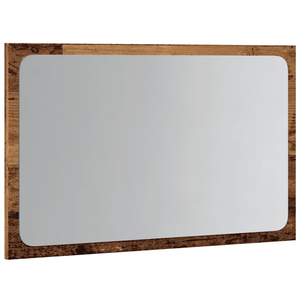 Espelho de casa de banho c/ luz LED 60x8,5x38 cm madeira velha