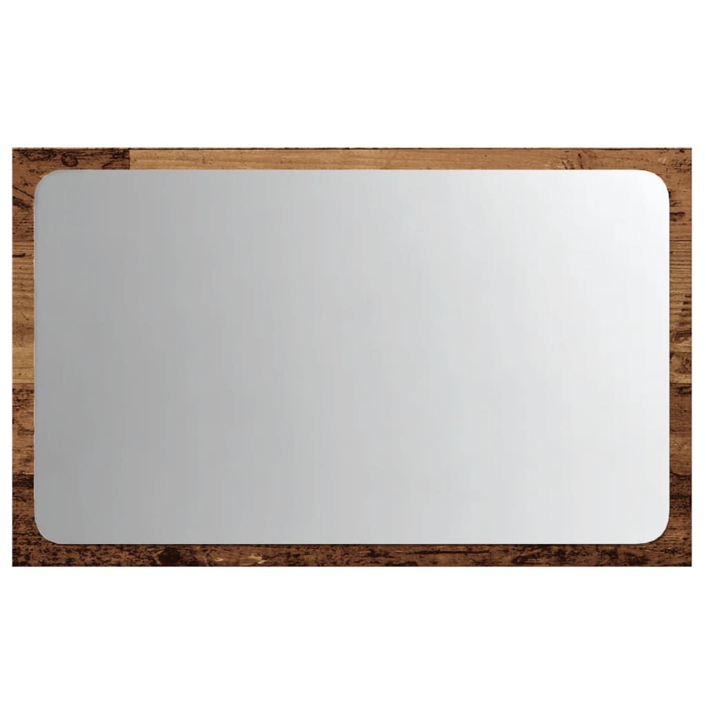 Espelho de casa de banho c/ luz LED 60x8,5x38 cm madeira velha