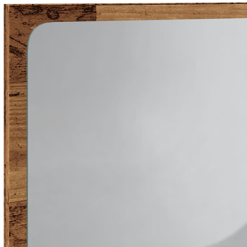 Espelho de casa de banho c/ luz LED 60x8,5x38 cm madeira velha