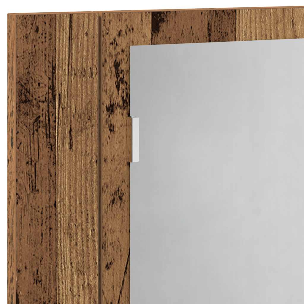 Armário espelhado c/ LEDs derivados de madeira madeira velha