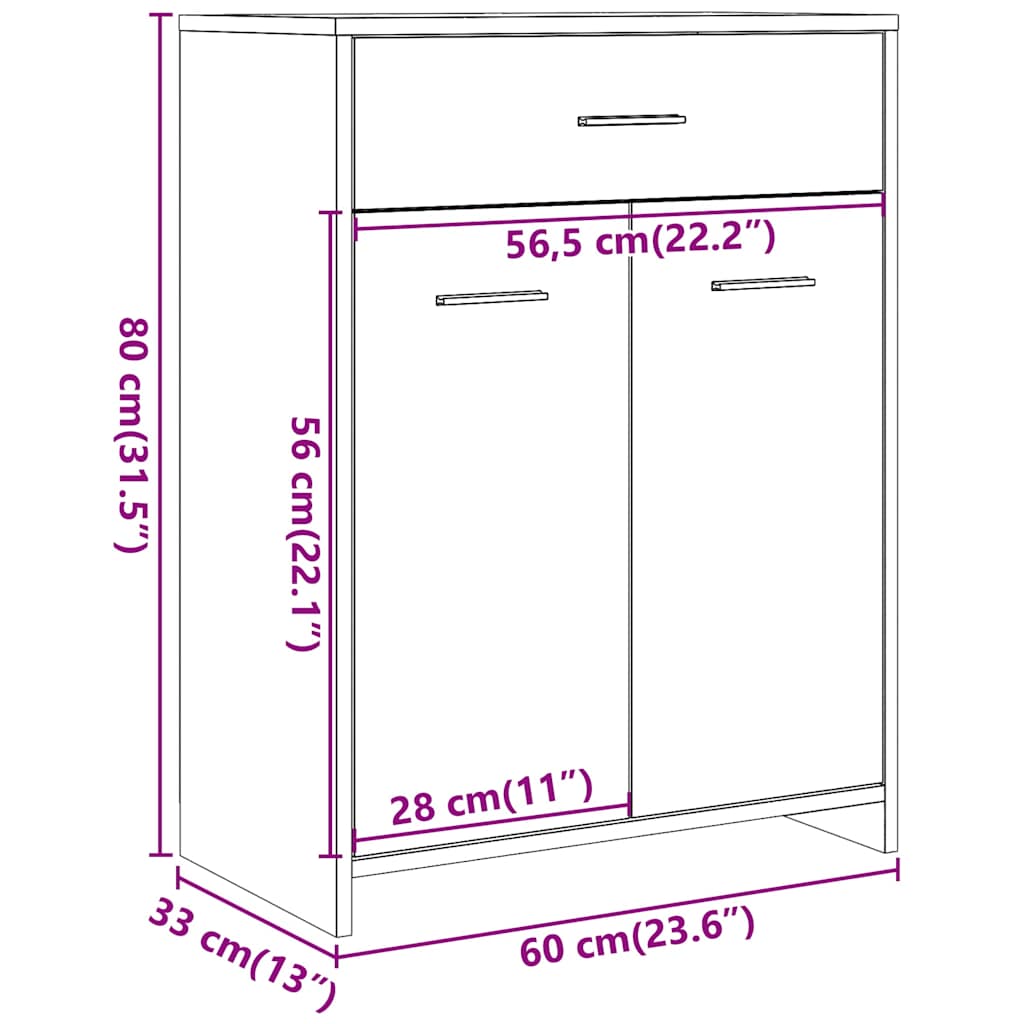 Armário de casa de banho 60x33x80cm contraplacado cinza cimento
