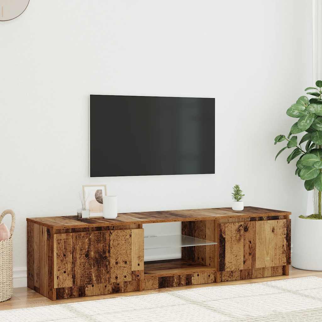 Móvel de TV com luzes LED derivados de madeira madeira velha