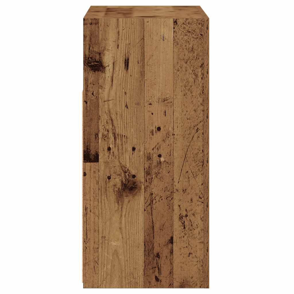 Aparador c/ luzes LED 80x35x75 cm deriv. madeira madeira velha