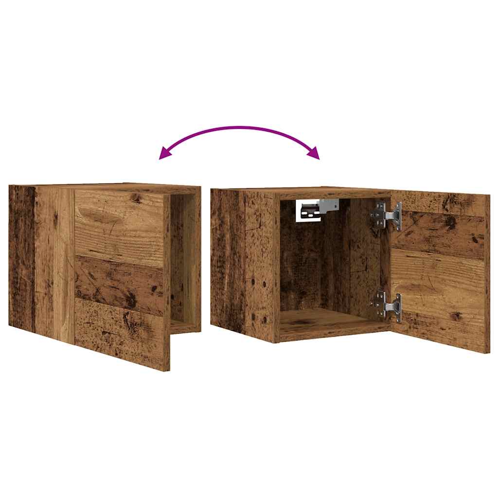 Móvel de TV de parede 2 pcs 30,5x30x30 cm madeira velha