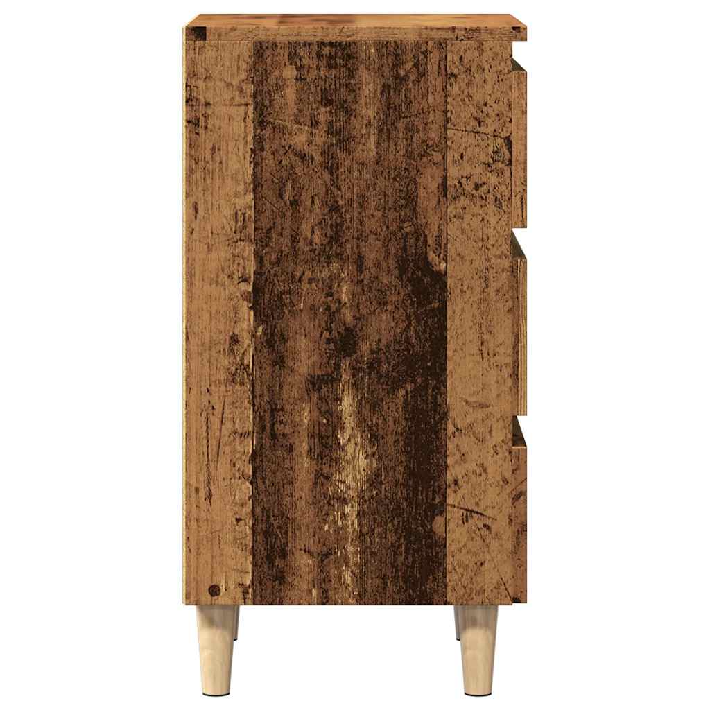 Mesa de cabeceira madeira velha 40x35x69 cm madeira trabalhada