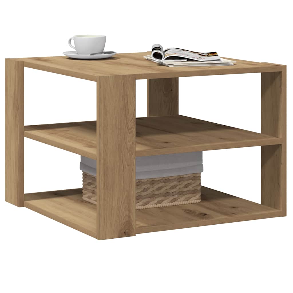 Mesa de centro 58x58x40 cm deriv. madeira carvalho artisiano