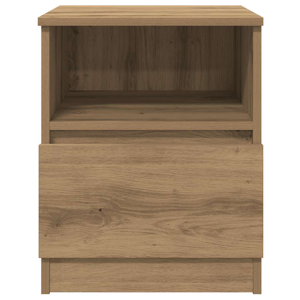 Mesa cabeceira 2pcs 40x40x50cm deriv.madeira carvalho artisiano