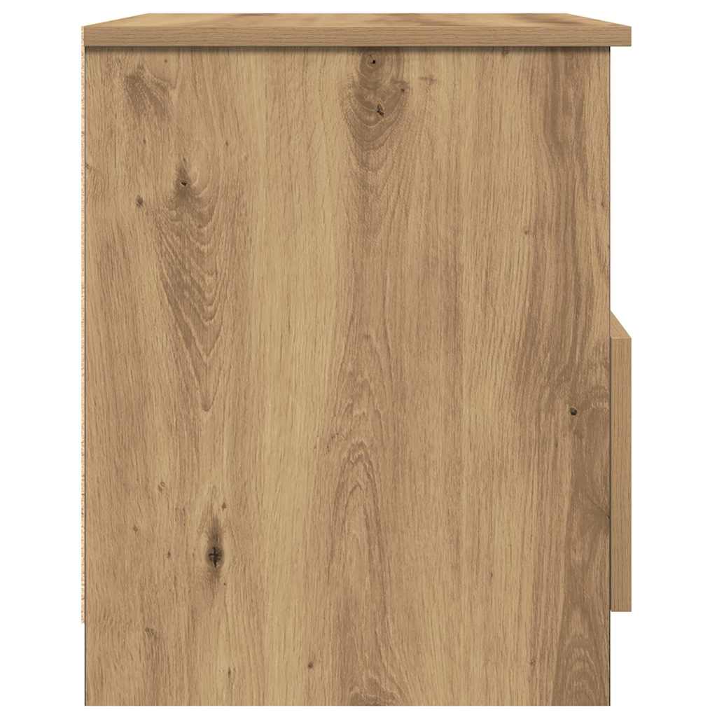 Mesa cabeceira 2pcs 40x40x50cm deriv.madeira carvalho artisiano