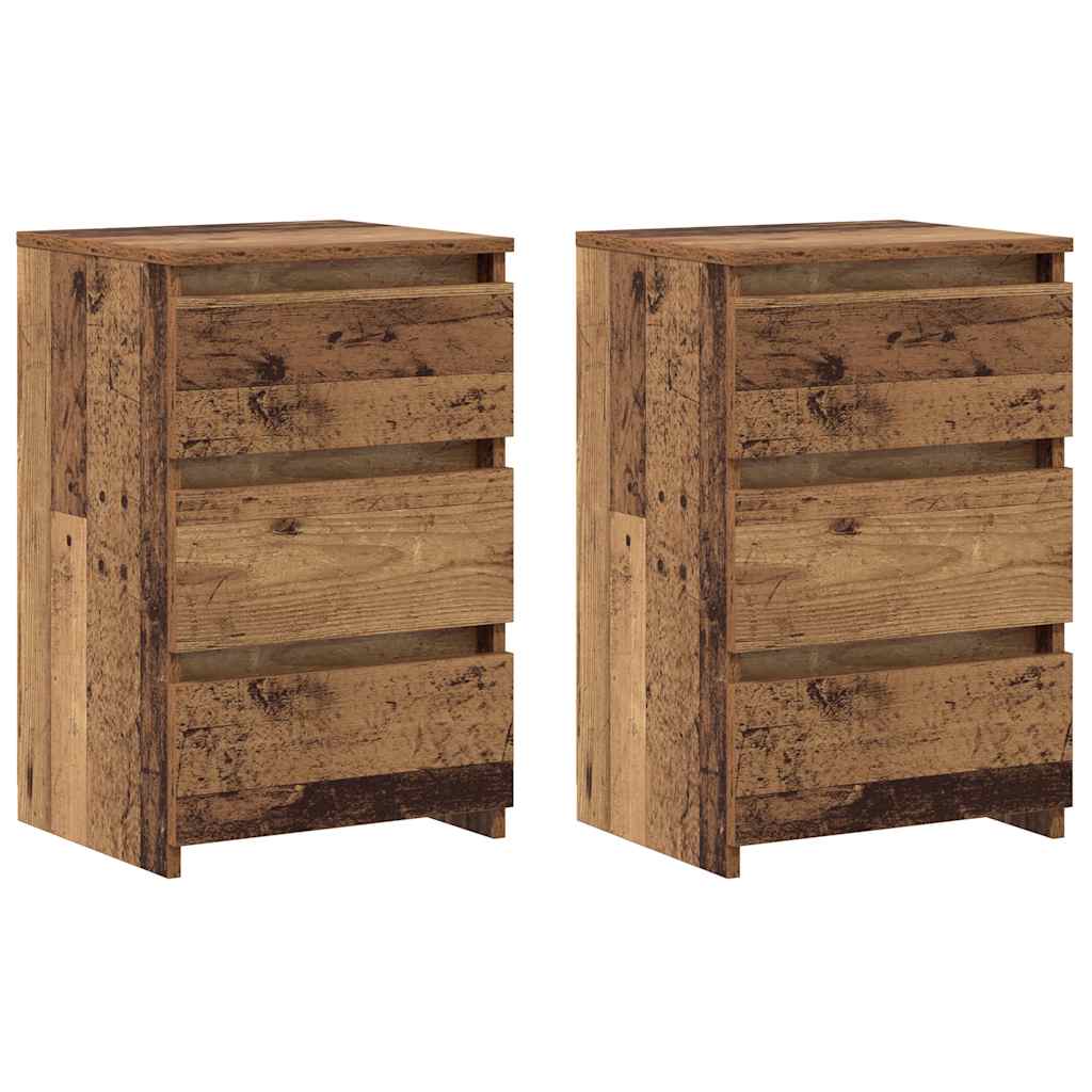 Mesas de cabeceira 2 pcs derivados de madeira madeira velha