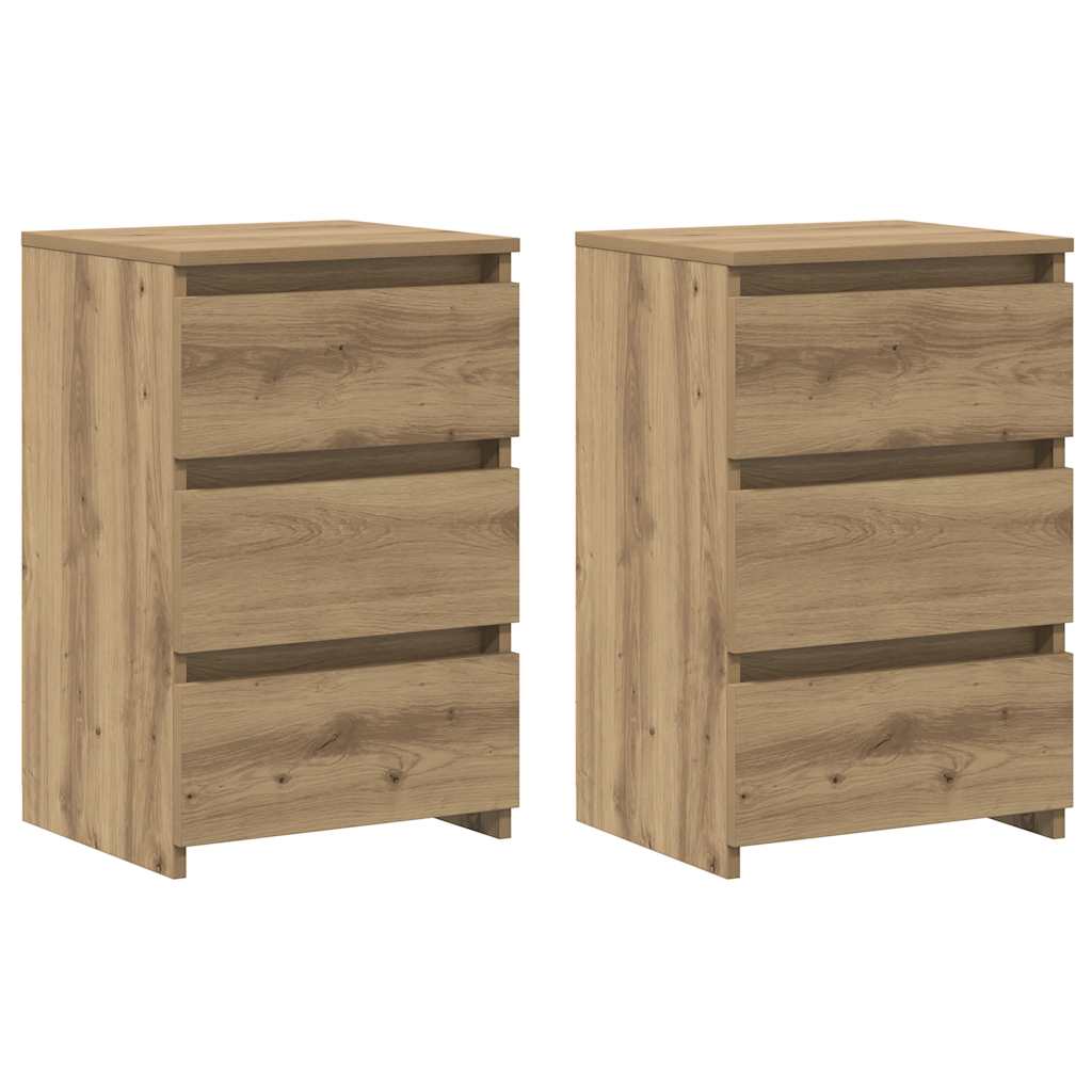Mesas de cabeceira 2pcs derivados de madeira carvalho artisiano
