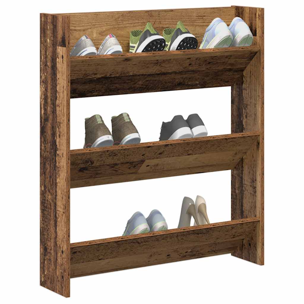 Sapateira de parede 80x18x90 cm derivados madeira madeira velha