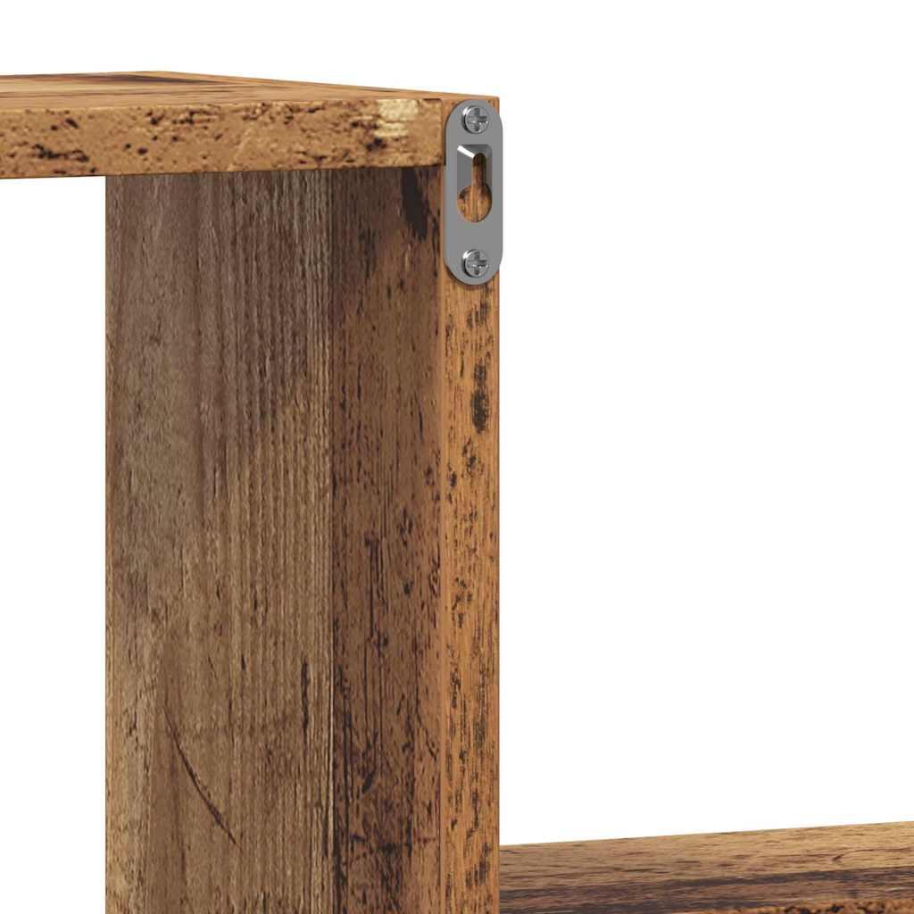 Estantes parede 2 pcs 100x15x20 cm deriv. madeira madeira velha