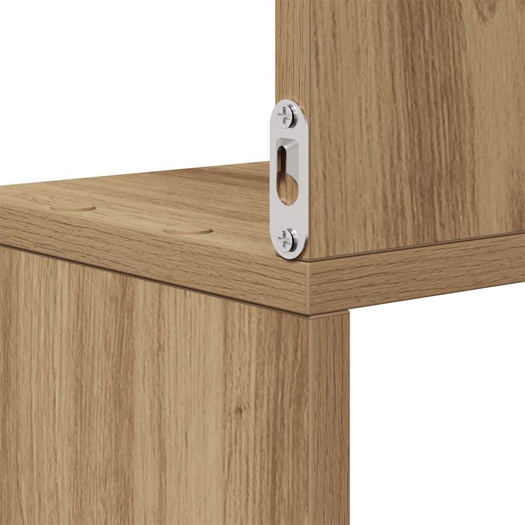 Estante de parede p/ canto derivados madeira carvalho artisiano