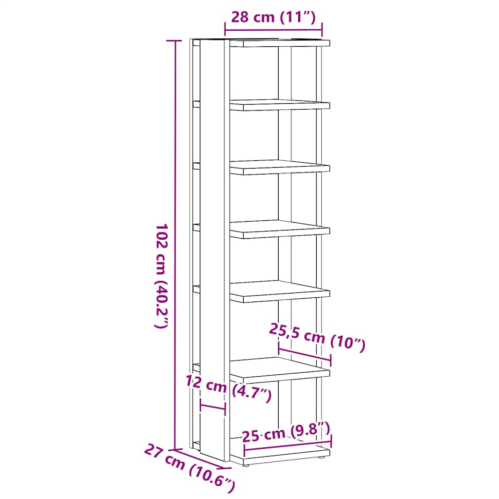 Sapateira 28x27x102 cm derivados de madeira carvalho artisiano