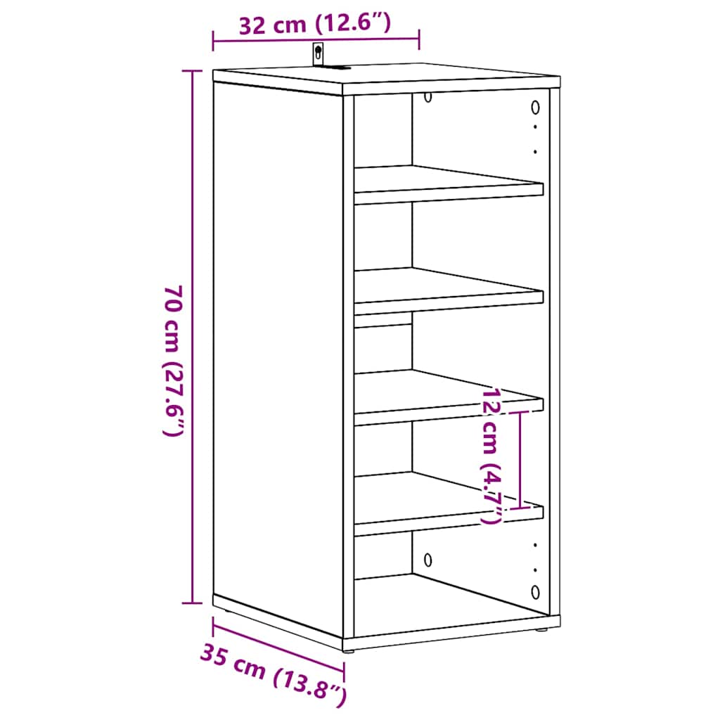 Sapateira 32x35x70 cm derivados de madeira carvalho artisiano