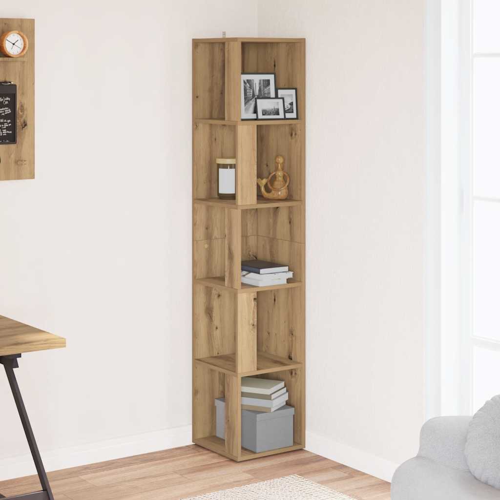 Armário de canto 33x33x165 cm deriv. madeira carvalho artisiano